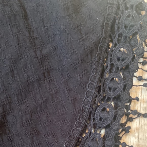 Chelsea & Violet Black Crochet Tassle Dress Large - Picture 6 of 7